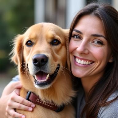 María Rodríguez con su perro
