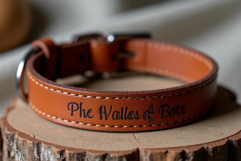 Collar de cuero personalizado para perros